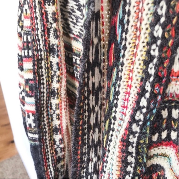 Western Fringe Hem Open Front Cardigan Soft Warm Sweater Multi Sizes NWT - Picture 11 of 13